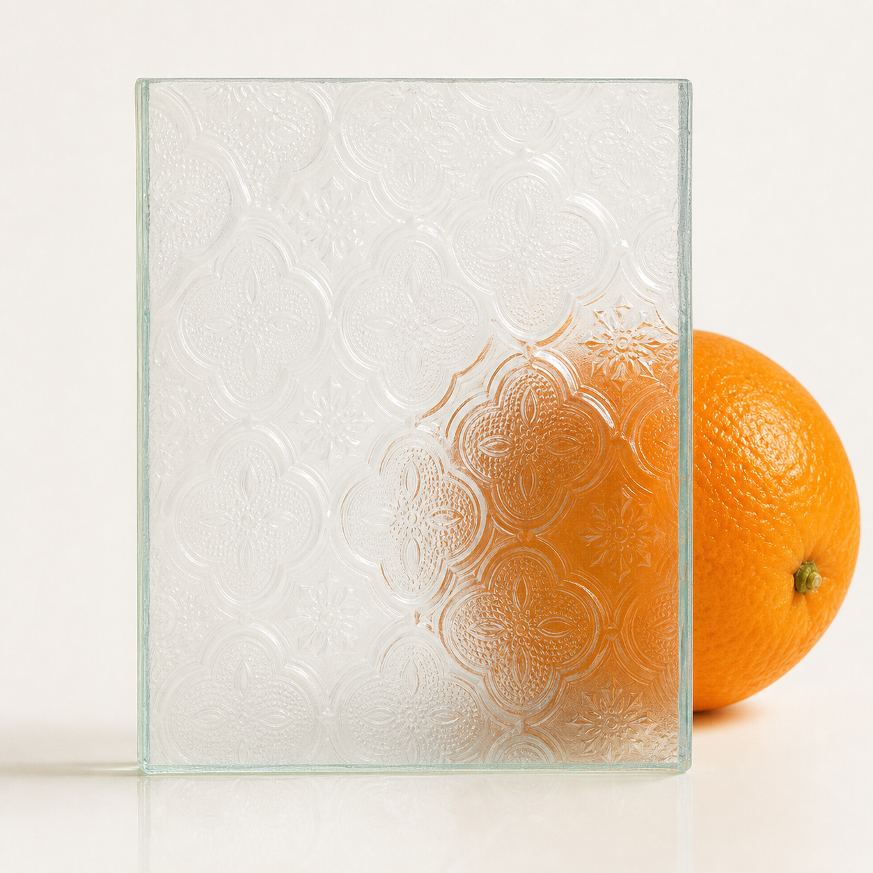 Clear Embossed Floral Glass Sample
