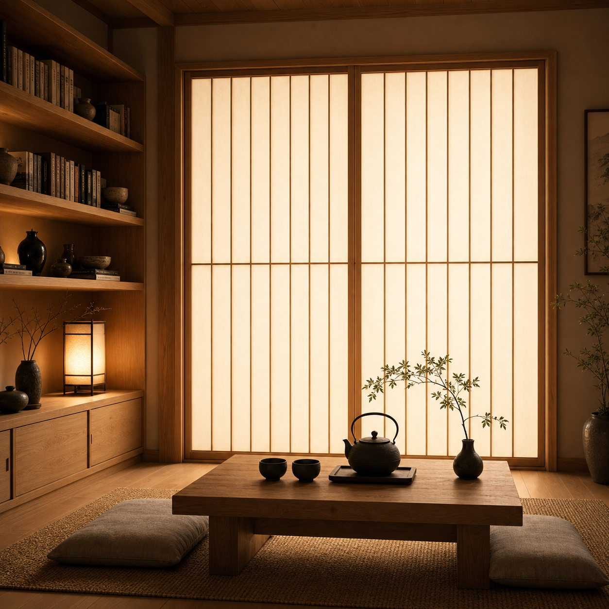 Shoji-Inspired Wood-Framed Translucent Sliding Doors