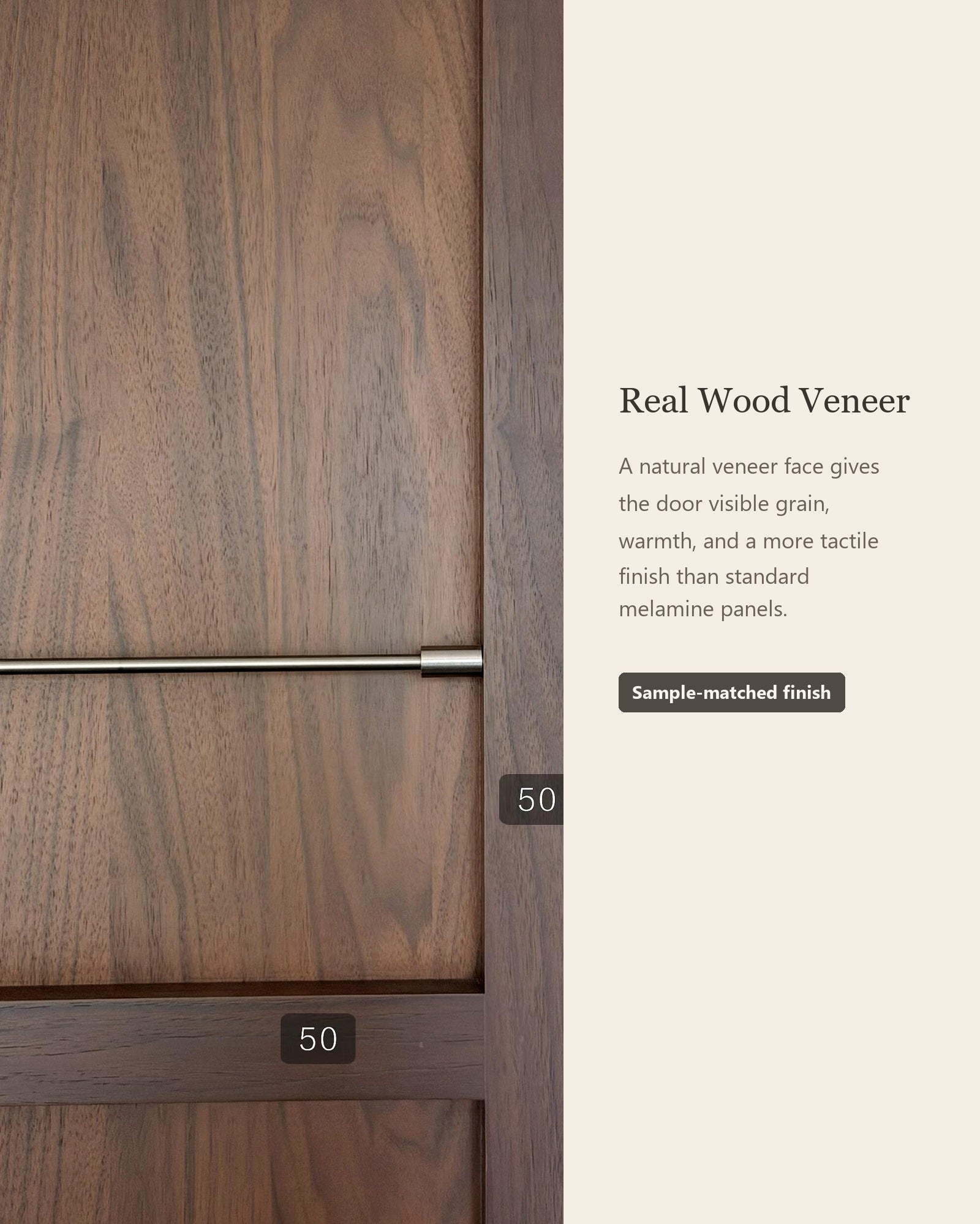 Walnut Magazine Display Sliding Door