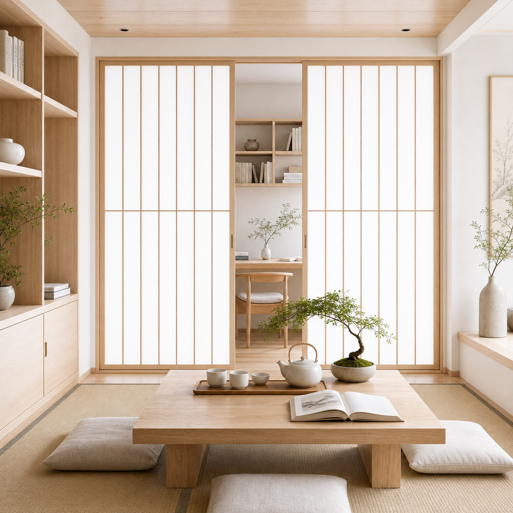 Shoji-Inspired Wood-Framed Translucent Sliding Doors