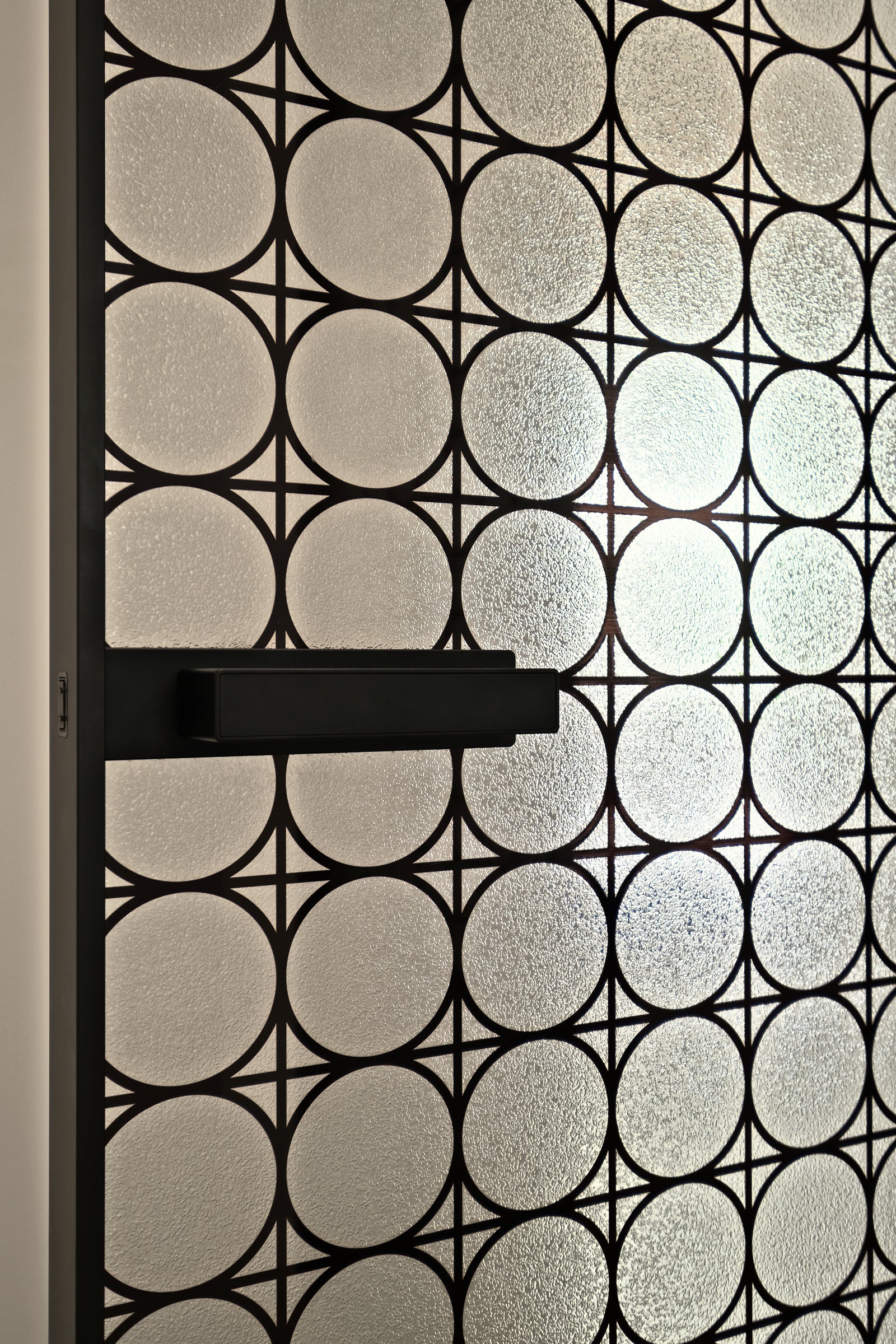 Vintage Patterned Glass Arched Double Door