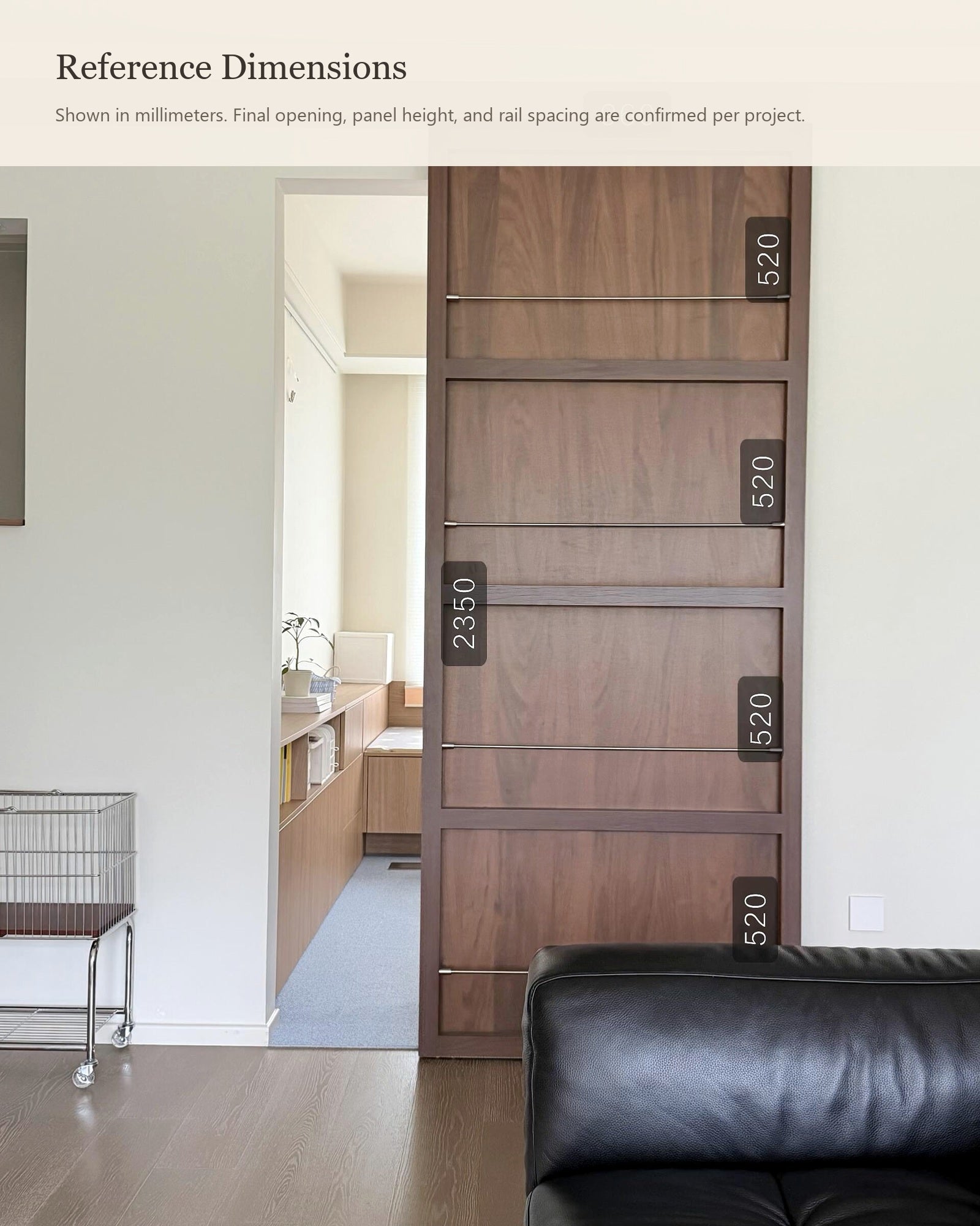 Walnut Magazine Display Sliding Door