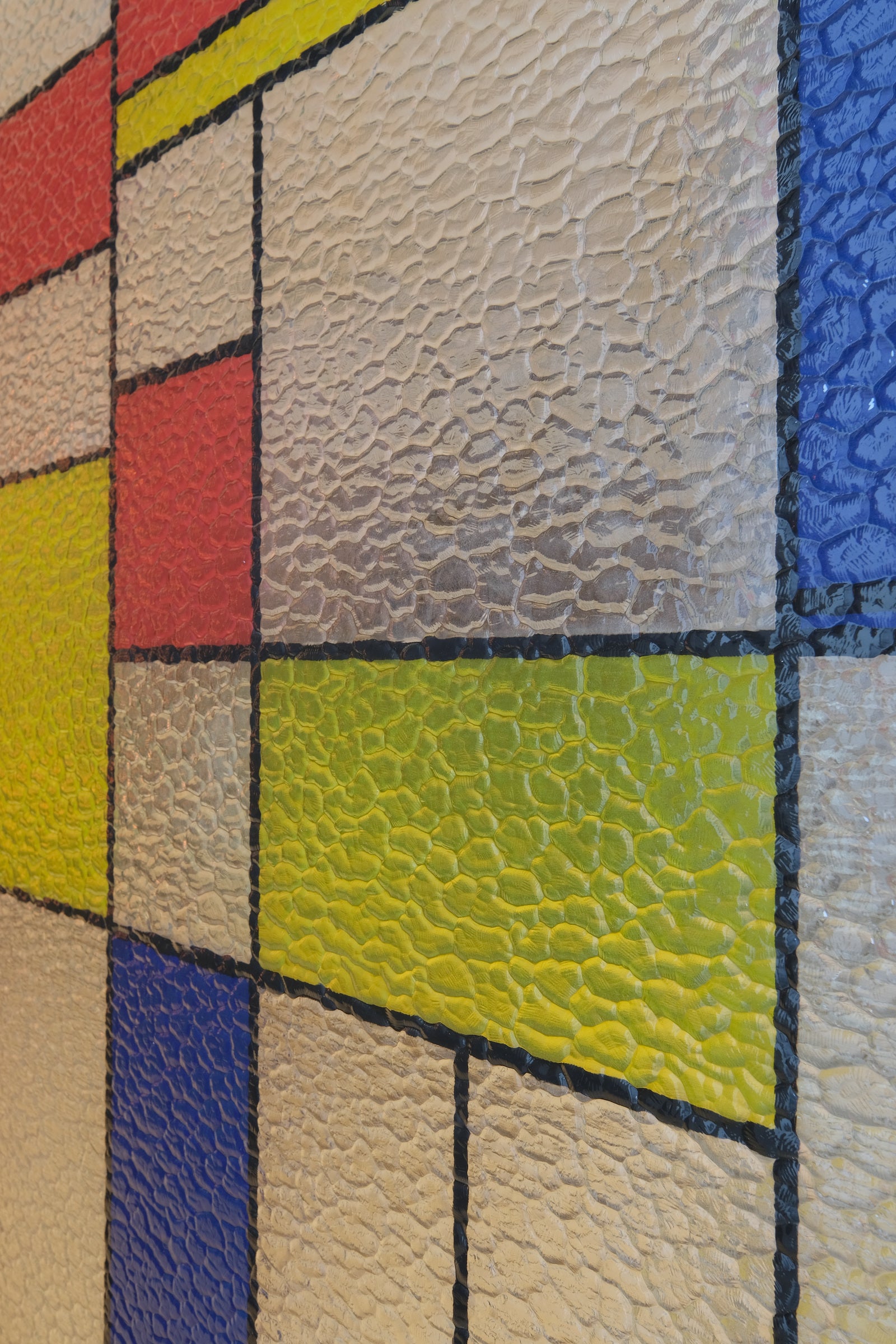 Geometric Color-Block 3-Panel Pivot Door