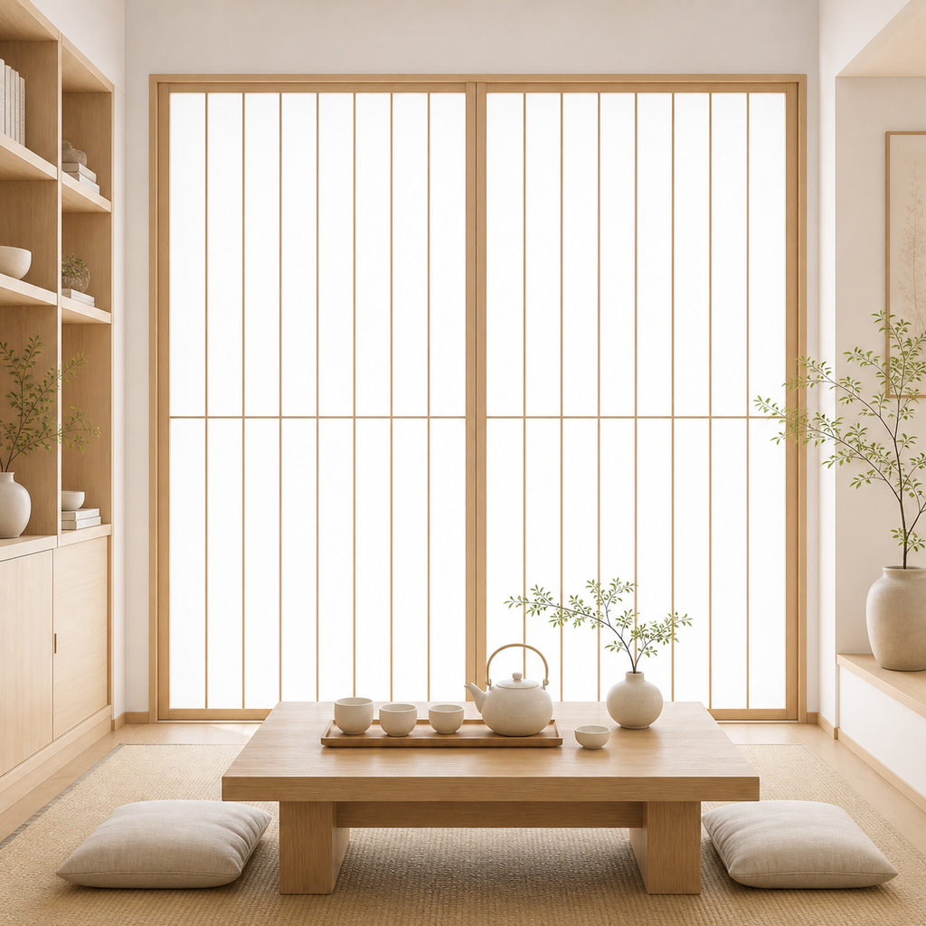 Shoji-Inspired Wood-Framed Translucent Sliding Doors