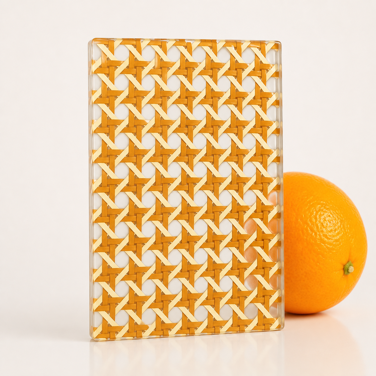 Orange & Cream Chevron Weave Glass