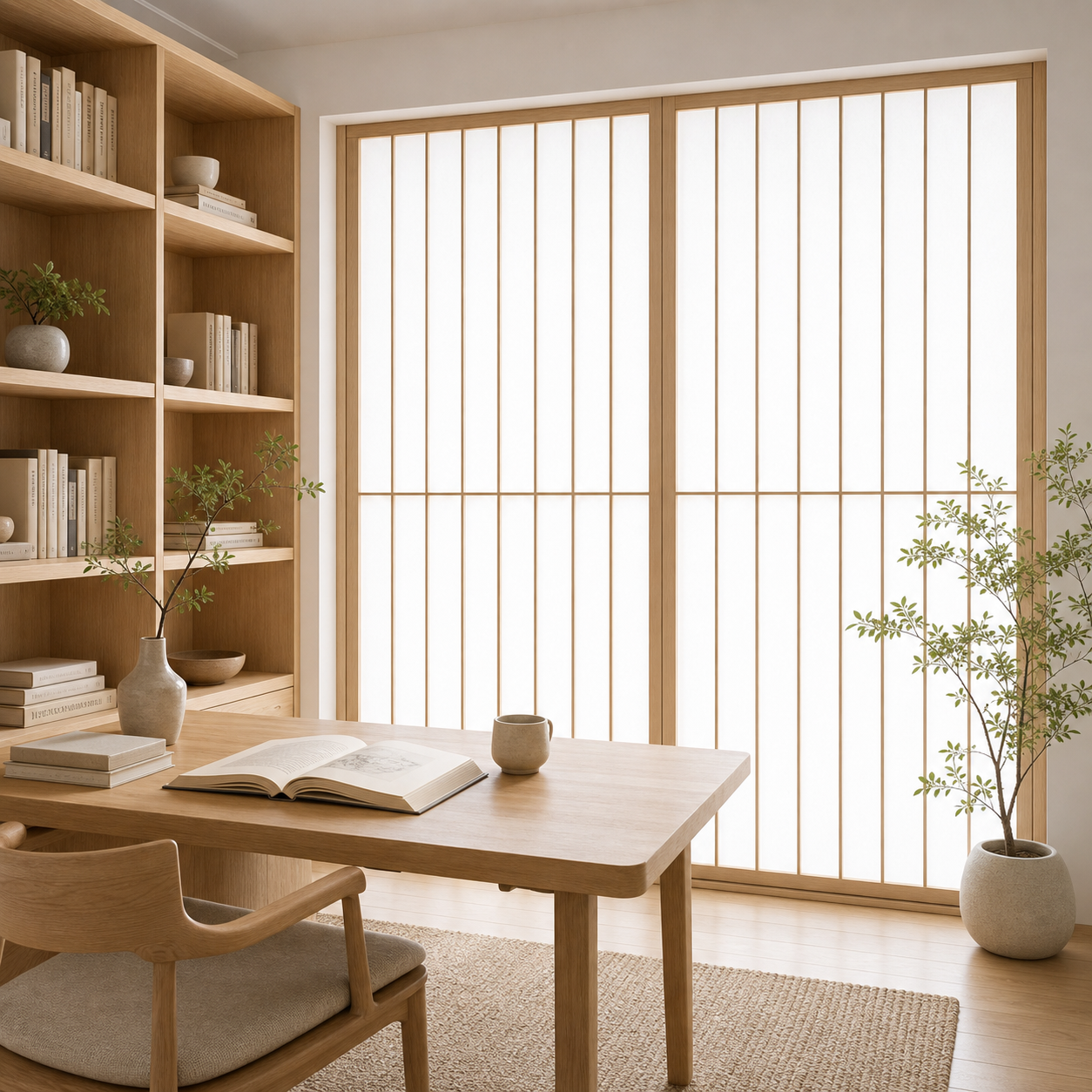 Shoji-Inspired Wood-Framed Translucent Sliding Doors