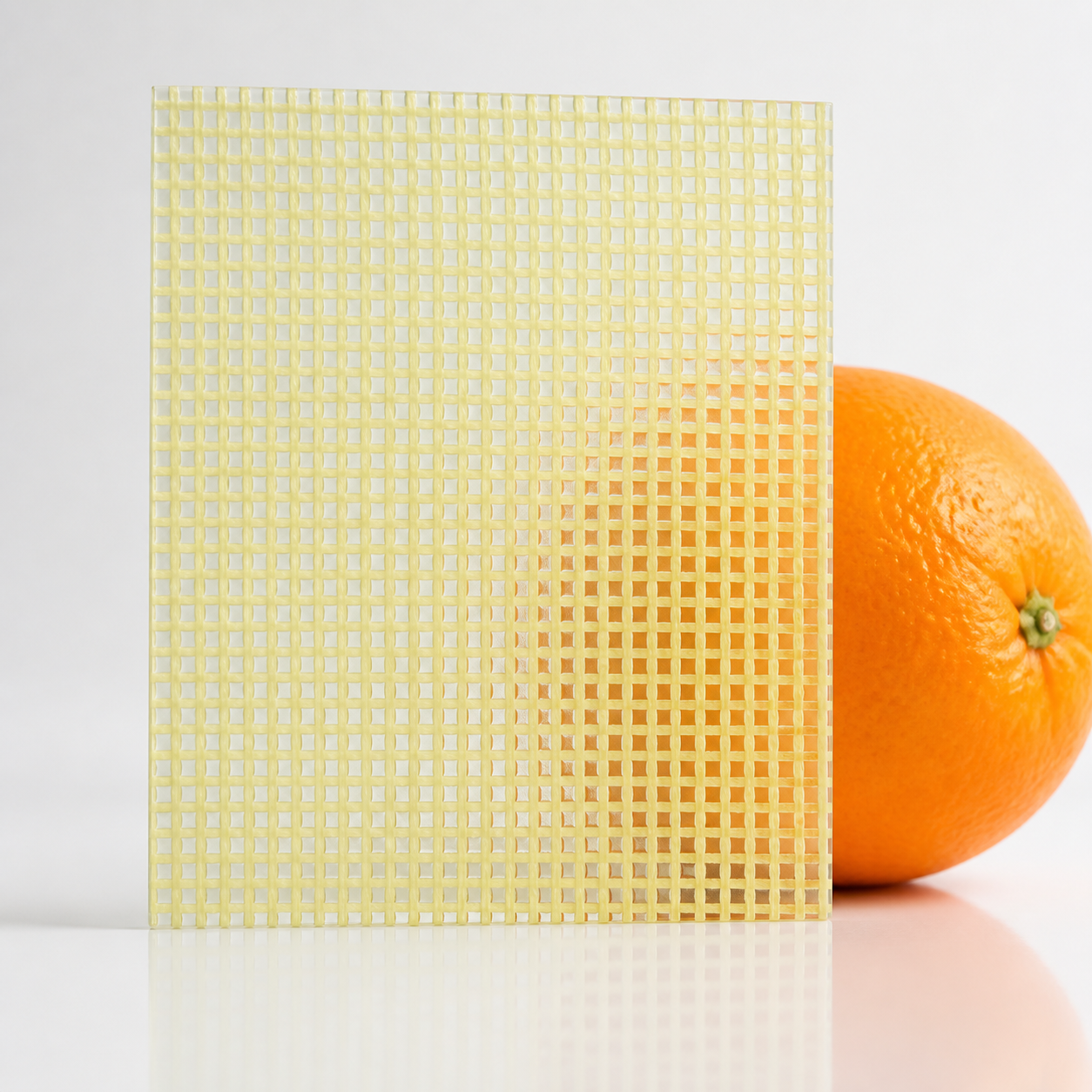 Pale Yellow Fine Grid Glass