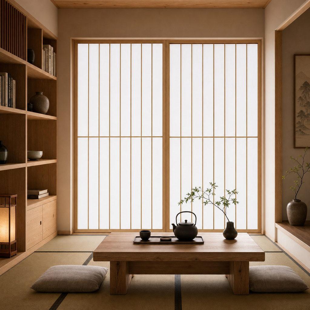 Shoji-Inspired Wood-Framed Translucent Sliding Doors