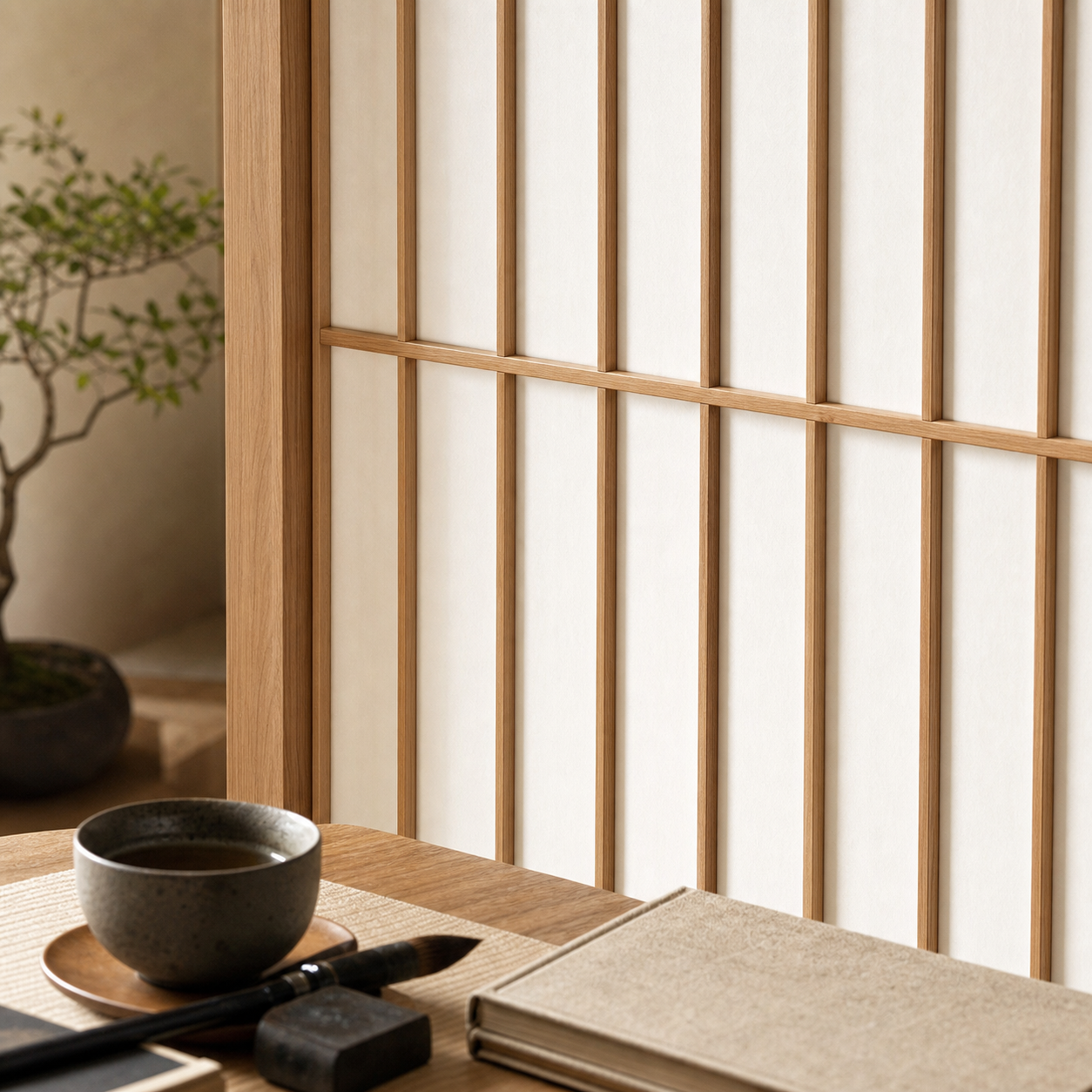 Shoji-Inspired Wood-Framed Translucent Sliding Doors