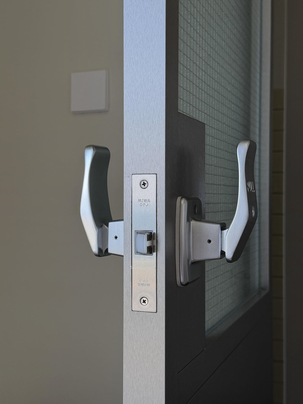 Wire Mesh Glass Double Door | Stainless Steel Frame