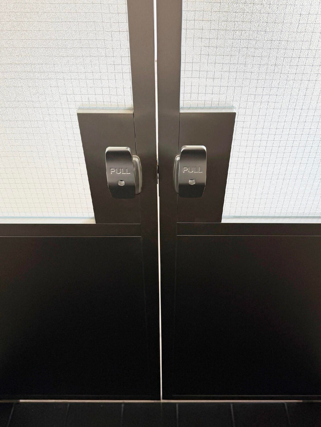 Wire Mesh Glass Double Door | Stainless Steel Frame