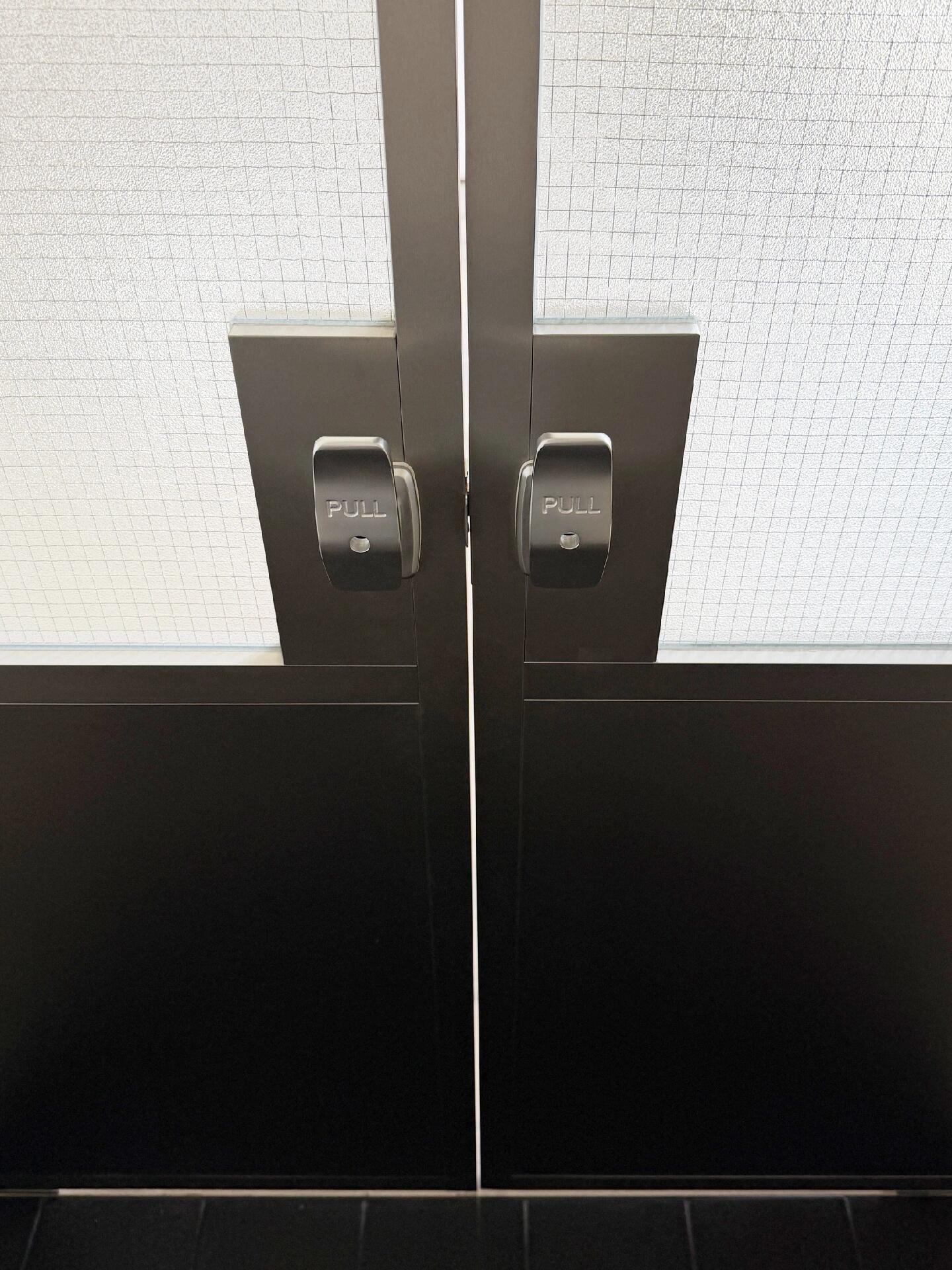 Wire Mesh Glass Double Door | Stainless Steel Frame