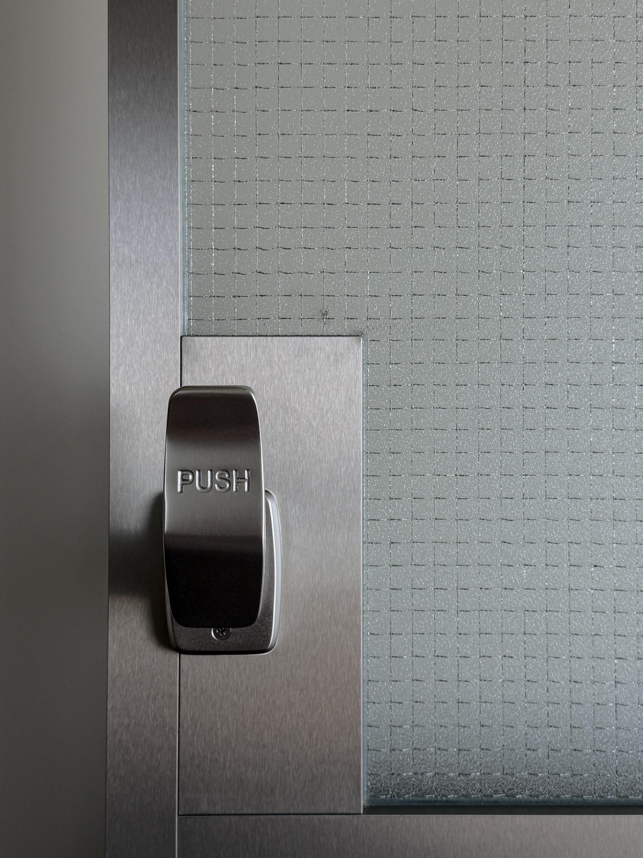 Wire Mesh Glass Double Door | Stainless Steel Frame