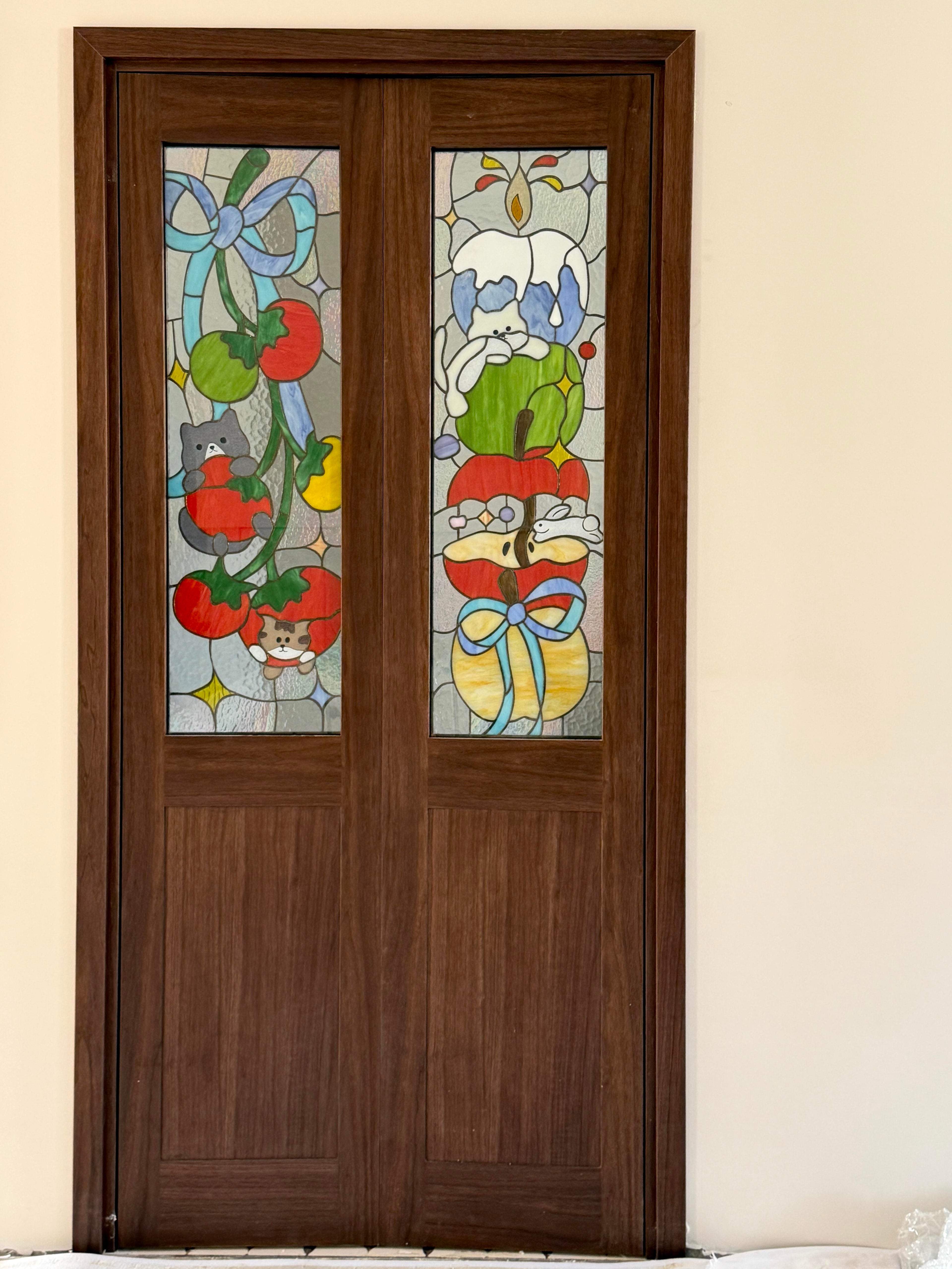 Bespoke Stained Glass Double Door | Custom Artwork