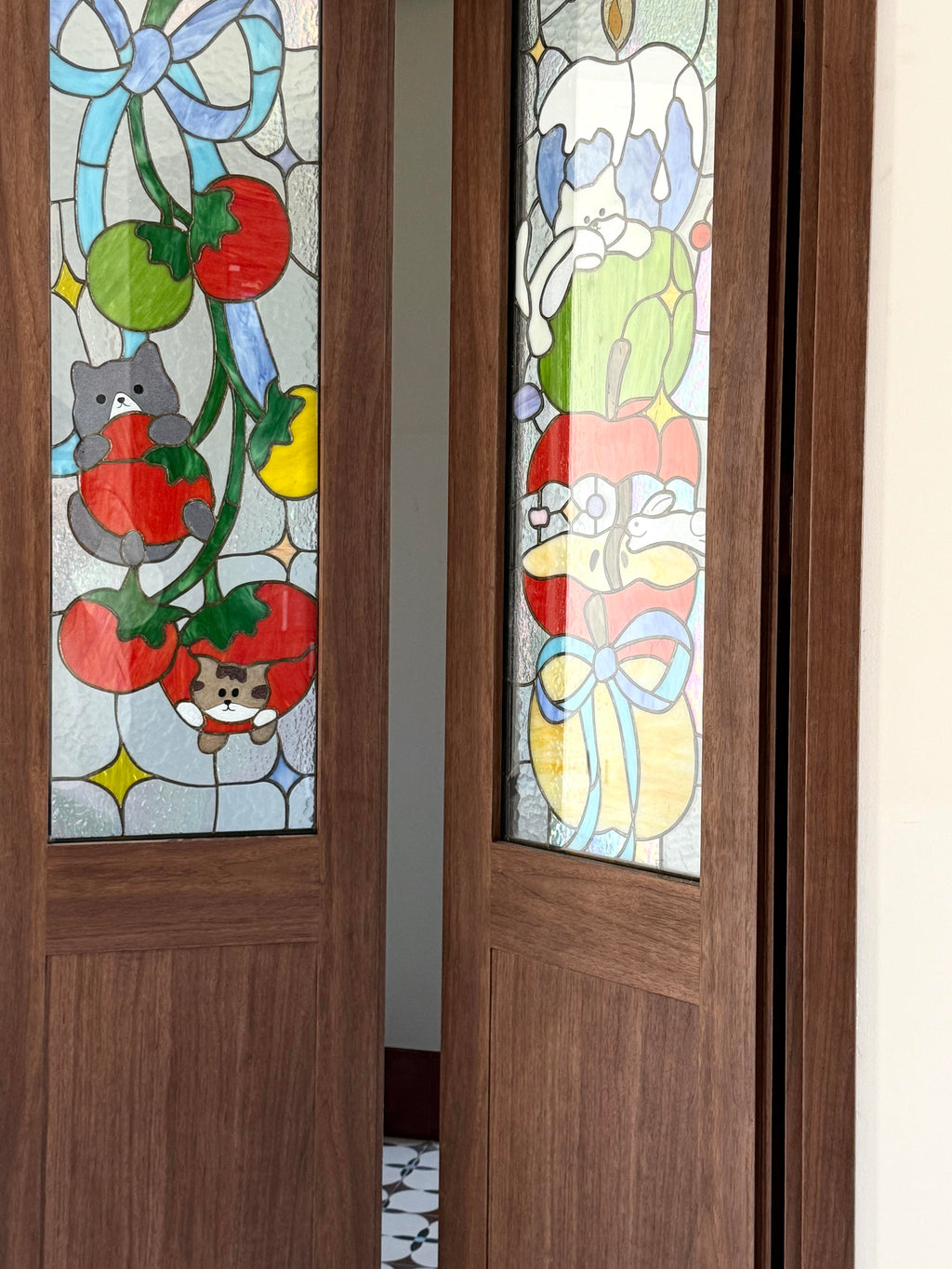Bespoke Stained Glass Double Door | Custom Artwork