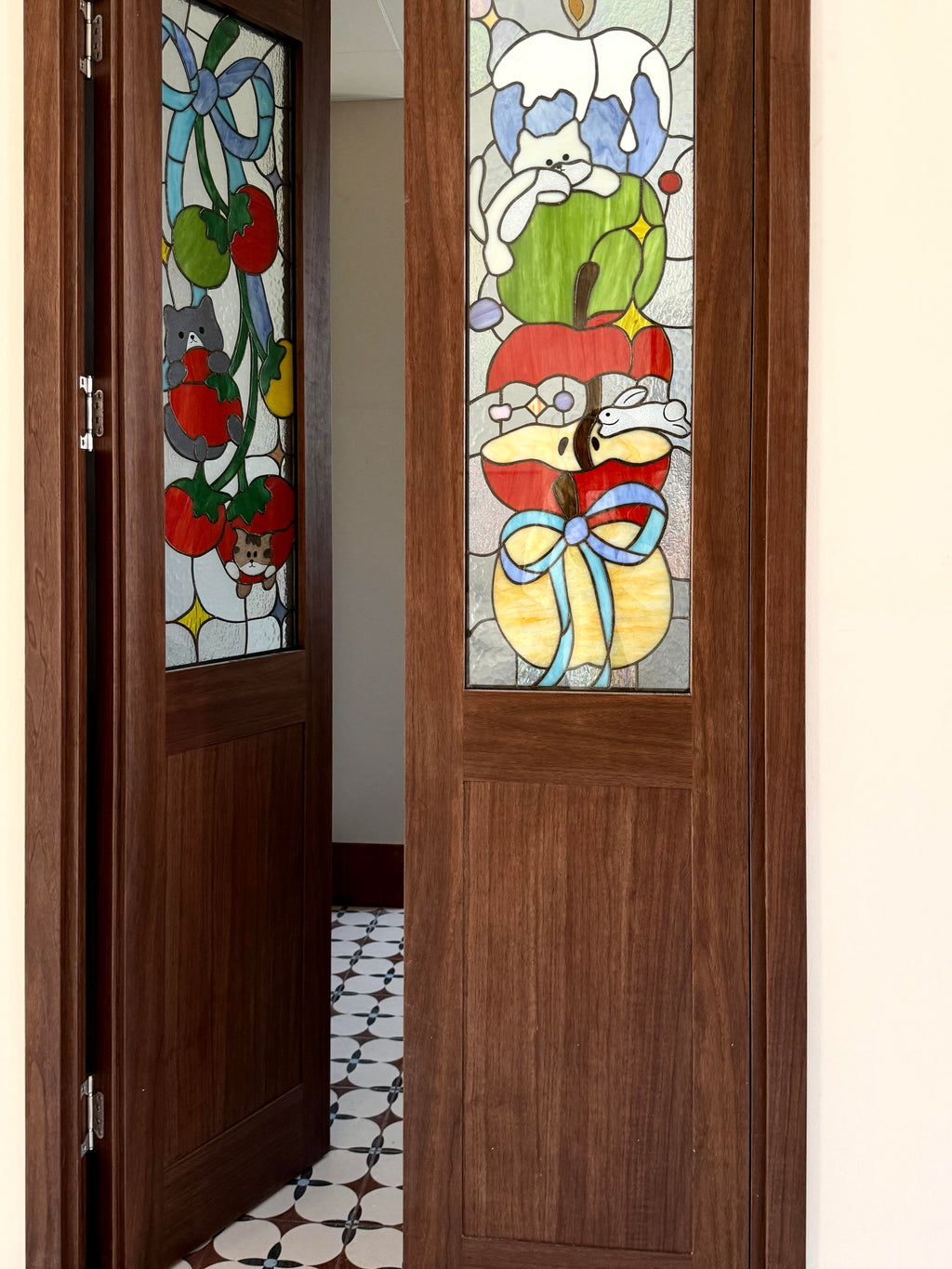 Bespoke Stained Glass Double Door | Custom Artwork