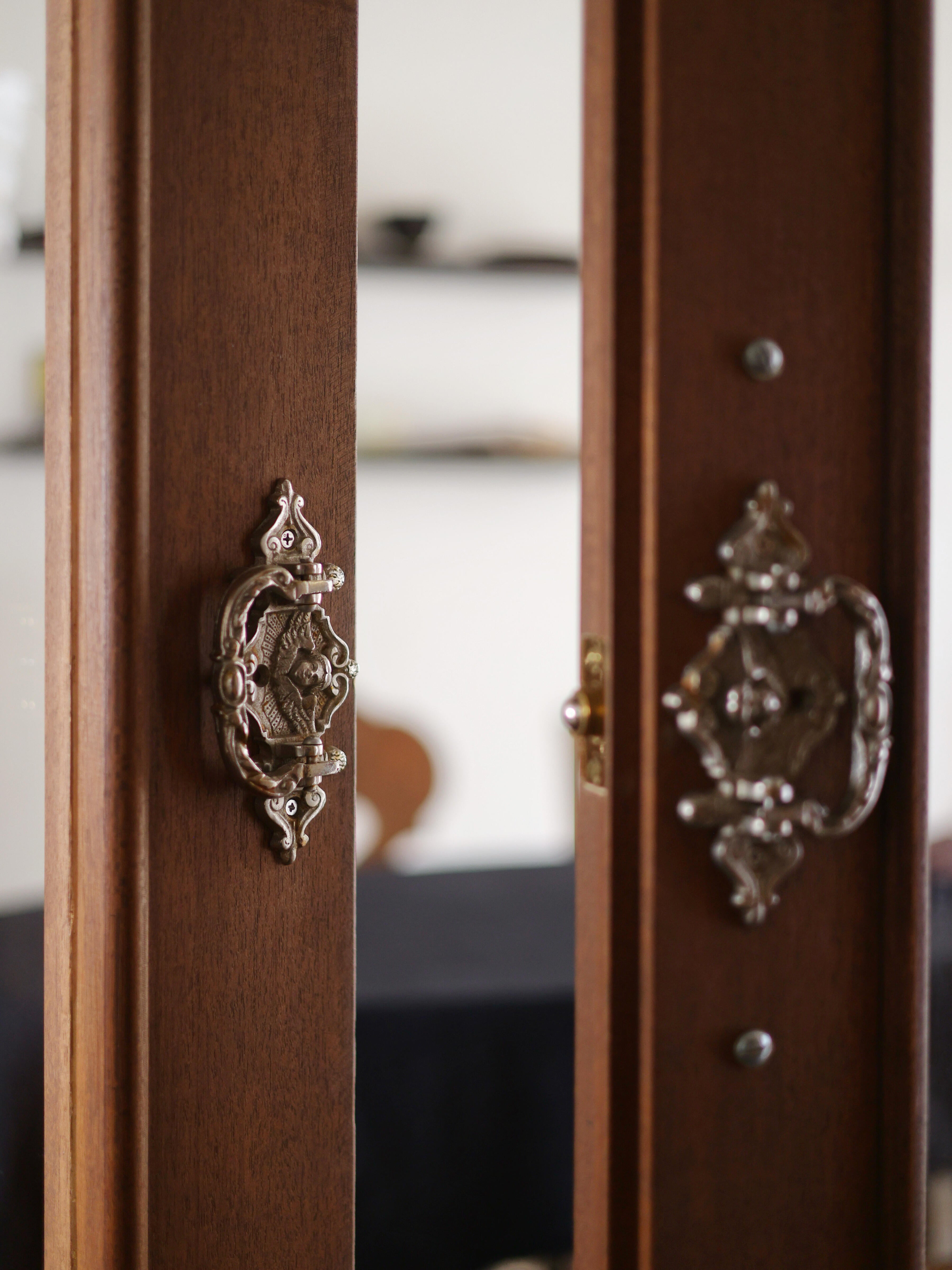 Gaudí-Inspired Sculpted Wood Glass Double Door