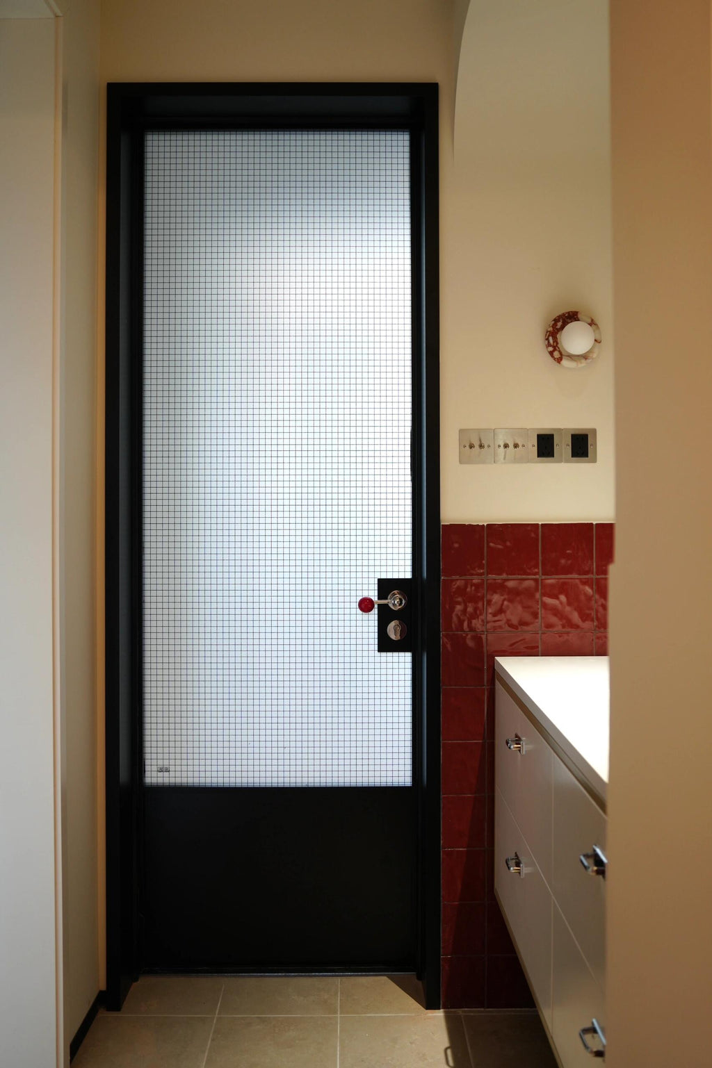 Grid Glass Aluminum Interior Door