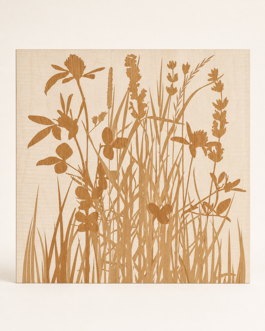Botanical Glossy Wood Veneer Wall Art