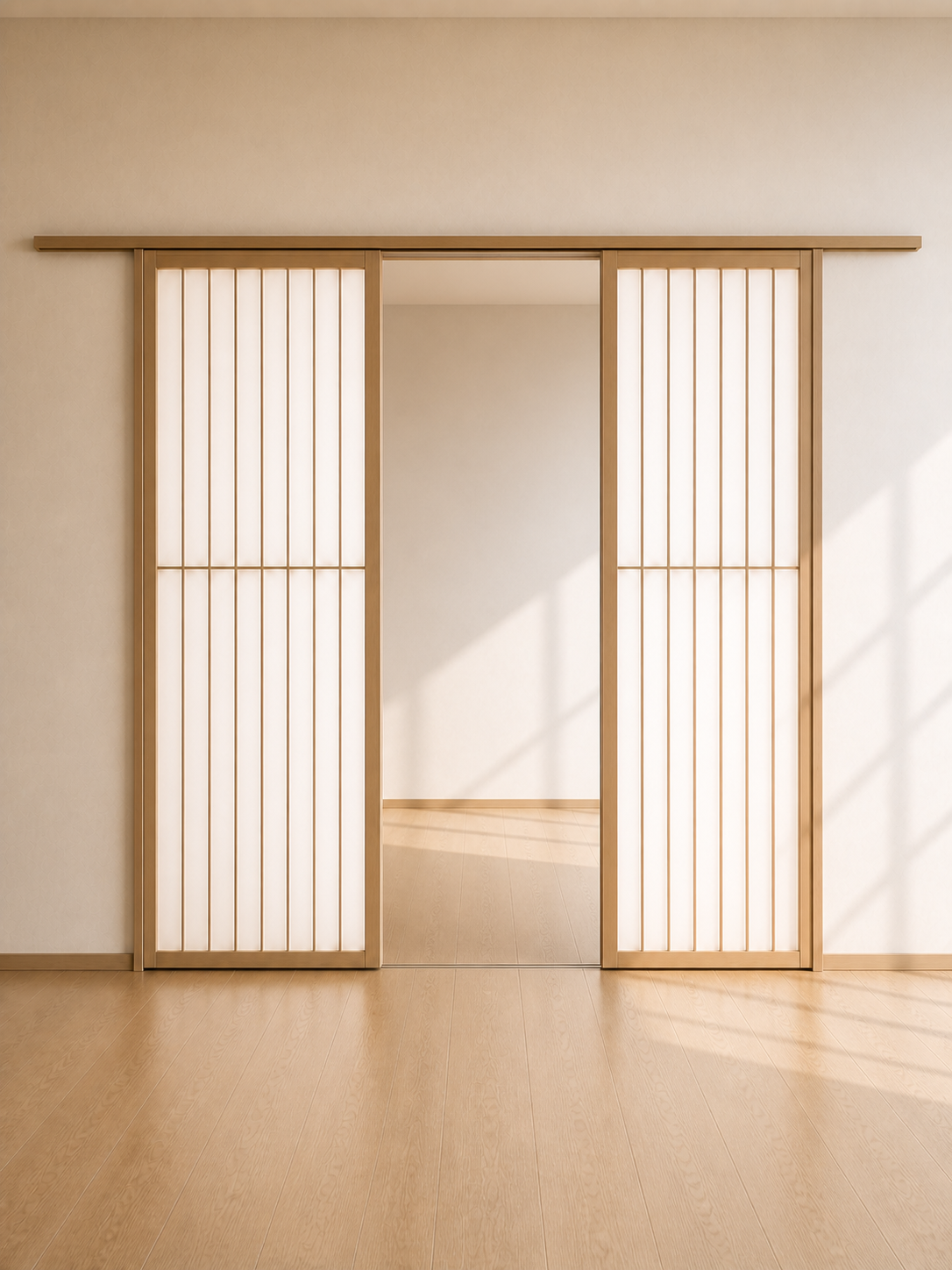 Shoji-Inspired Wood-Framed Translucent Sliding Doors