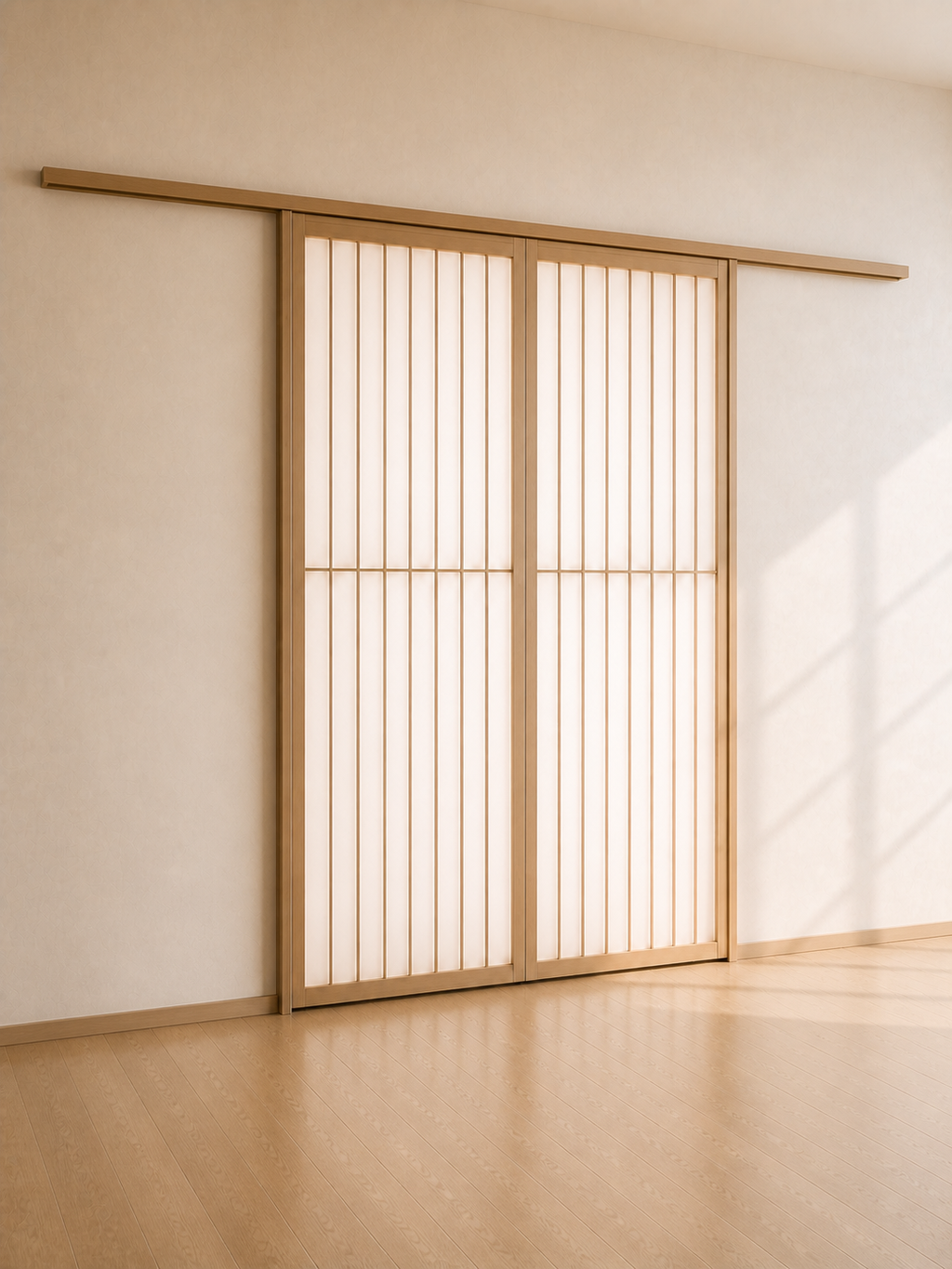 Shoji-Inspired Wood-Framed Translucent Sliding Doors