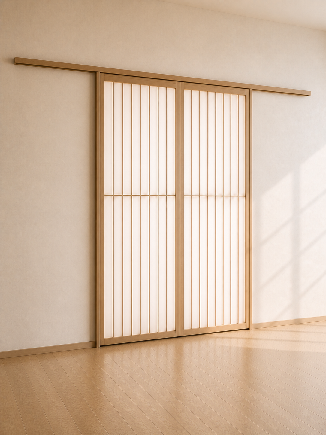 Shoji-Inspired Wood-Framed Translucent Sliding Doors