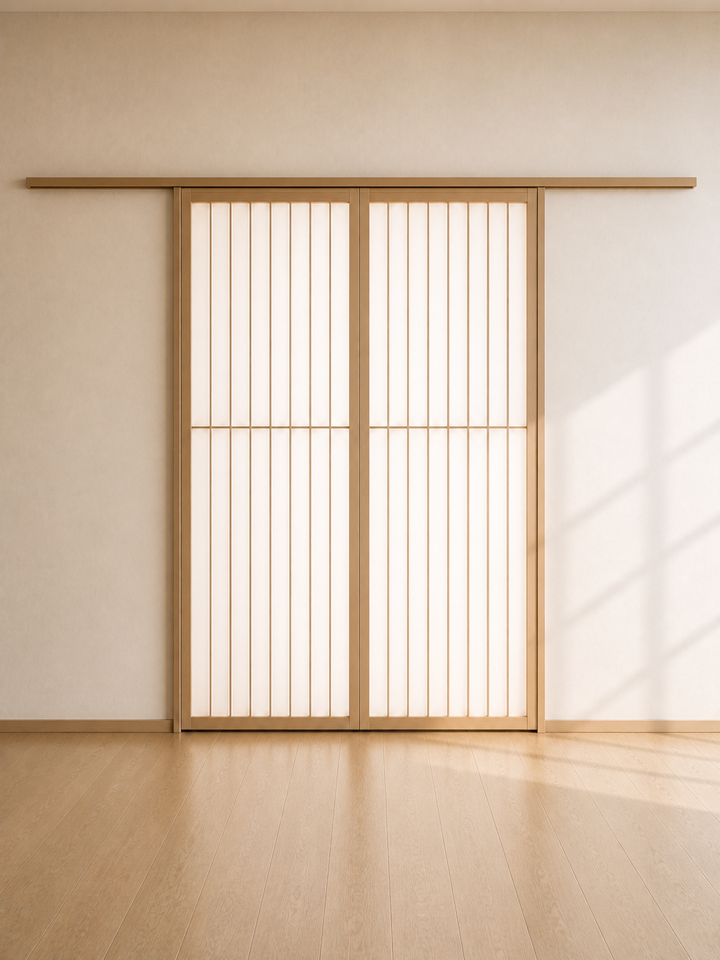 Shoji-Inspired Wood-Framed Translucent Sliding Doors