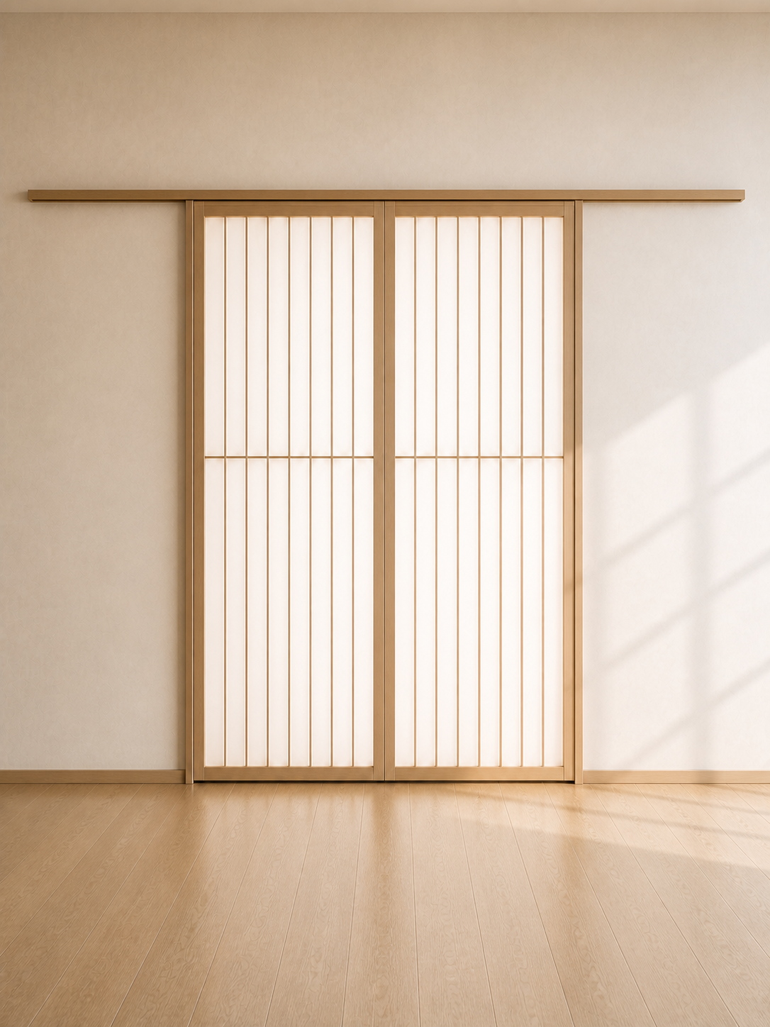 Shoji-Inspired Wood-Framed Translucent Sliding Doors