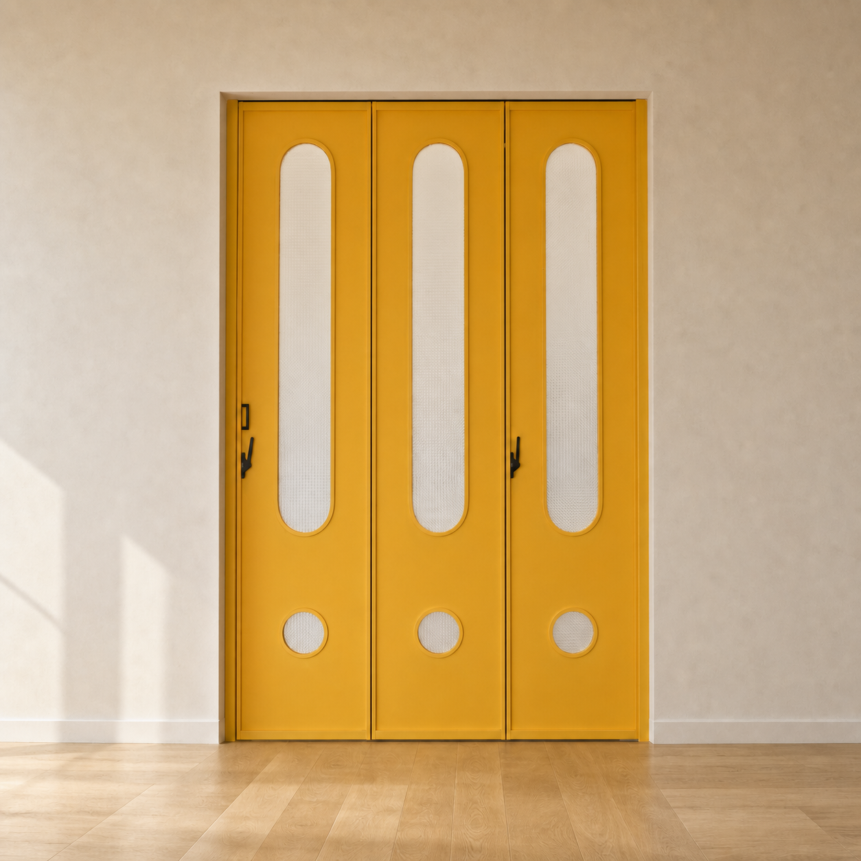 Marigold Arch 3-Panel Aluminum Folding Door