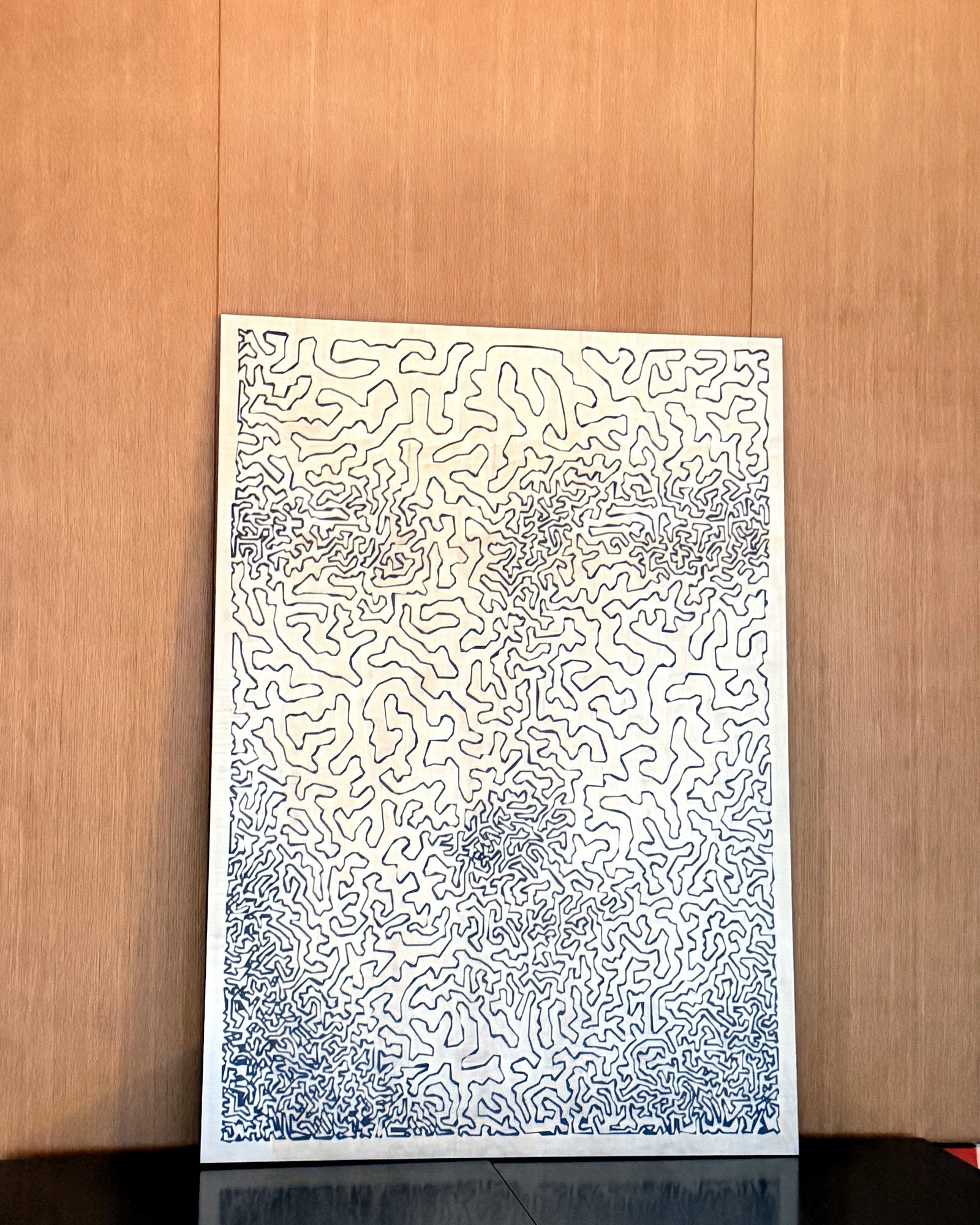 Mona Lisa Maze-Line Wood Veneer Wall Art